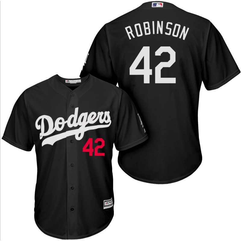 Men Los Angeles Dodgers #42 Robinson black game MLB Jersey->new orleans saints->NFL Jersey